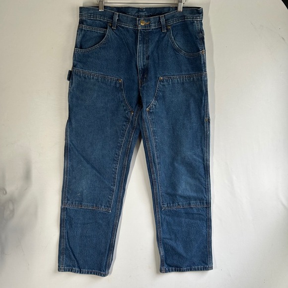 Key Industries Other - Key Mens Double Knee Logger Denim Carpenter Jeans Blue W36 L30 FS2818